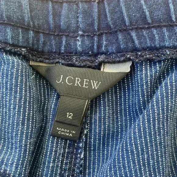 J.Crew Sideline pant in indigo-stripe chambray Sz 12 - Picture 5 of 8
